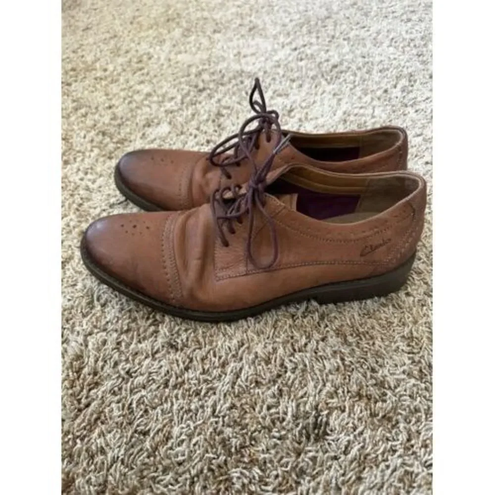 Clarks Mens Cushion Ortholite Oxford Dress Shoes Size‎ 10
